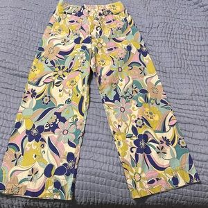 Anthropologie Flower Print Cropped pants